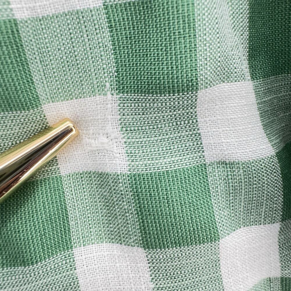 Jodifl Womens Gingham Check Embroidered Top Size S Green Peasant Cottagecore - Picture 12 of 12